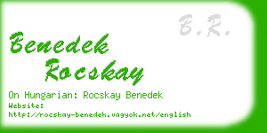 benedek rocskay business card